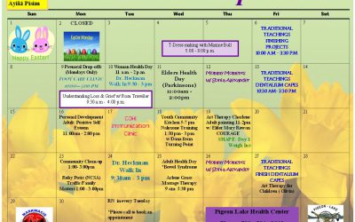 Pigeon Lake Health Center April Calendar