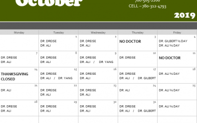 October Medical Calendar