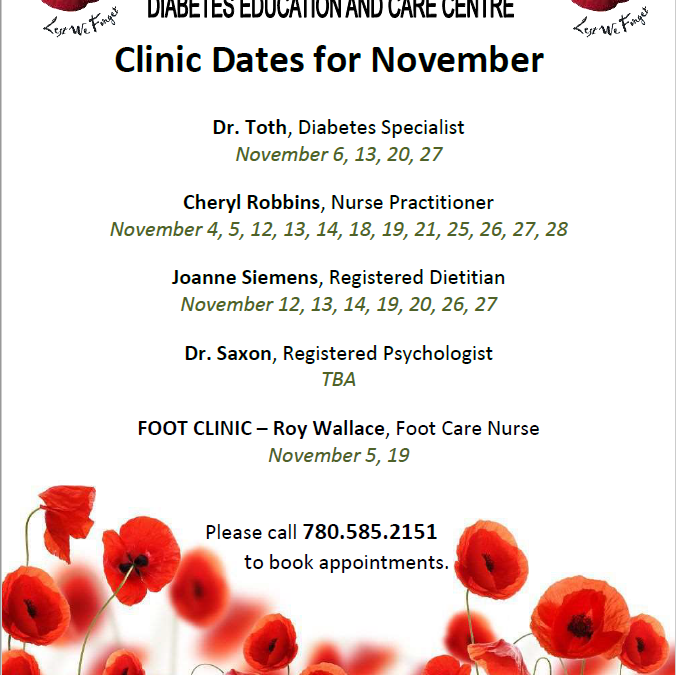 November Clinic Dates for DECC