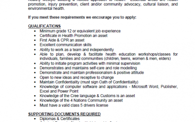 Employment Opportunity – Community Health Promoter