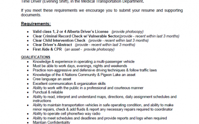 Employment Opportunity – Medical Transportation Driver