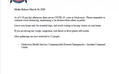 March 30, 2020 COVID-19 Media Release
