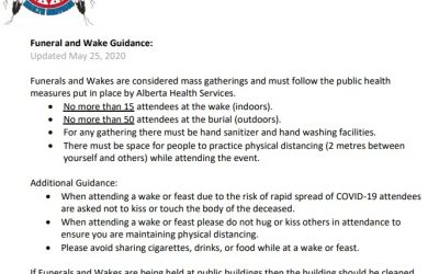 Updated Funeral and Wake Guidelines May 25, 2020