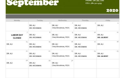 Maskwacis Medical September ’20 Calendar