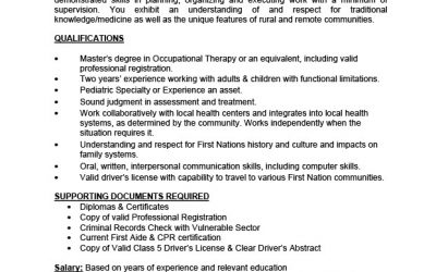 Employment Opportunity – Occupational Therapist