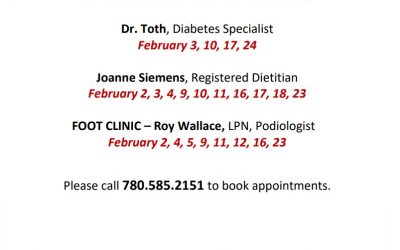 February 2021 Diabetes Education and Care Centre Calendar Dates