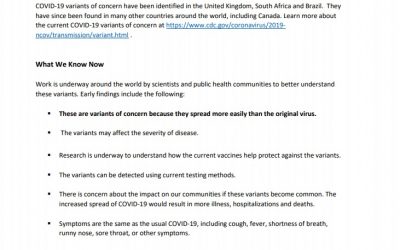 COVID-19 Variant Information