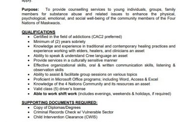 Employment Opportunity – NNADAP Worker