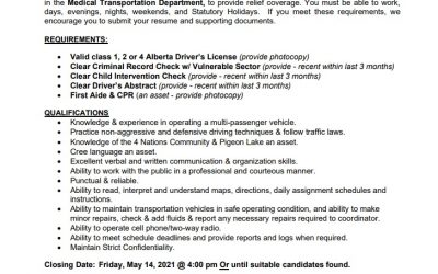 Employment Opportunity – Casual Medical Transportation Driver