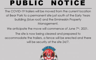Public Notice re: COVID-19 trailers relocation