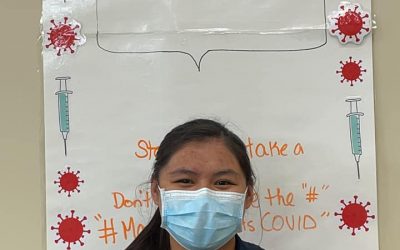 Anika Deschamps COVID Team Member “I GOT MY COVID-19 VACCINE BECAUSE I MISS TRAVELING TO POW-WOW’S & VISITING FAMILY” #MaskwacisFightsCOVID