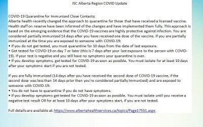 Isolation after Vaccine