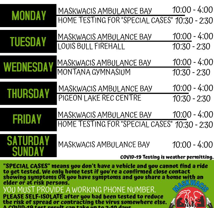 August Testing Schedule