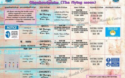 MHS Pigeon Lake Satellite office August Calendar