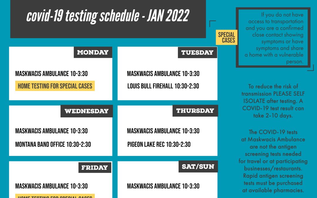 Covid Testing Schedule